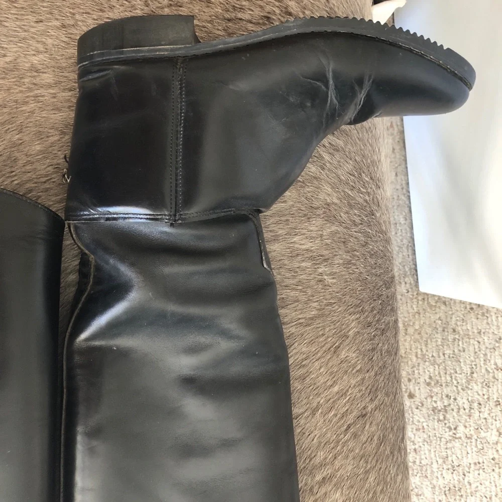 Equestrian black leather riding boots size 8 - Picture 4 of 11